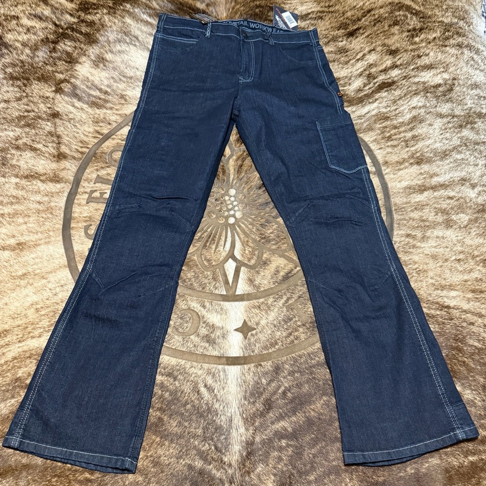 Women’s Dovetail Workwear Blue Boot Cut Jeans size 18 Tall